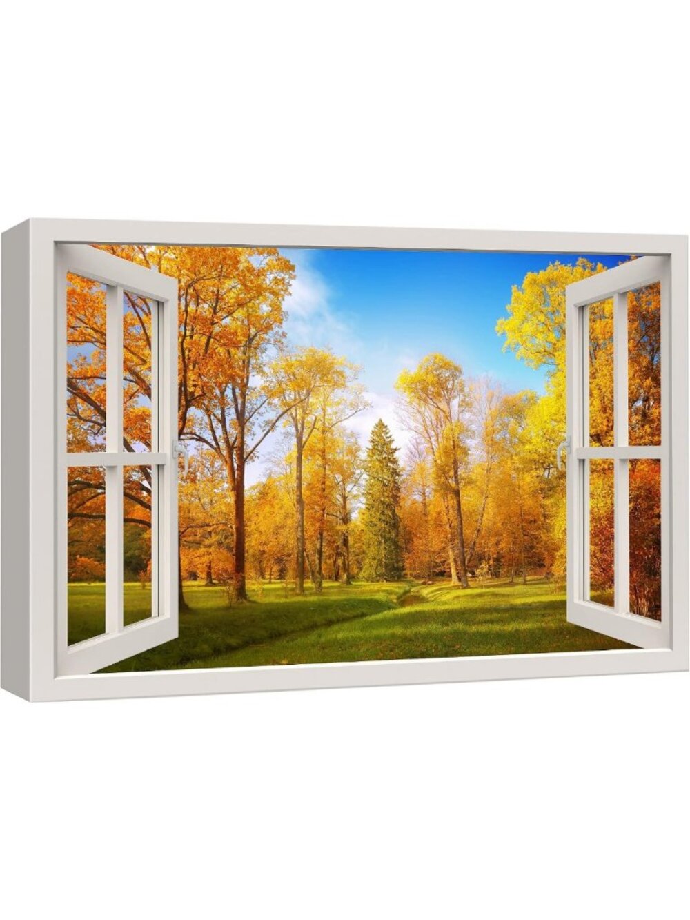 Rustic Autumn Tree Canvas Art - Scenic Nature Photography for Living Room